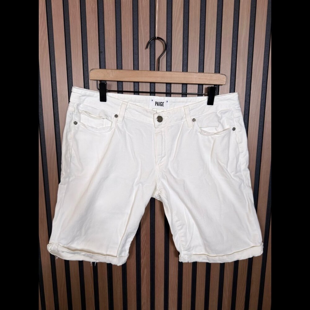 Paige Jean Shorts 30 Mens White Cut Off 5-Pocket 9" Inseam